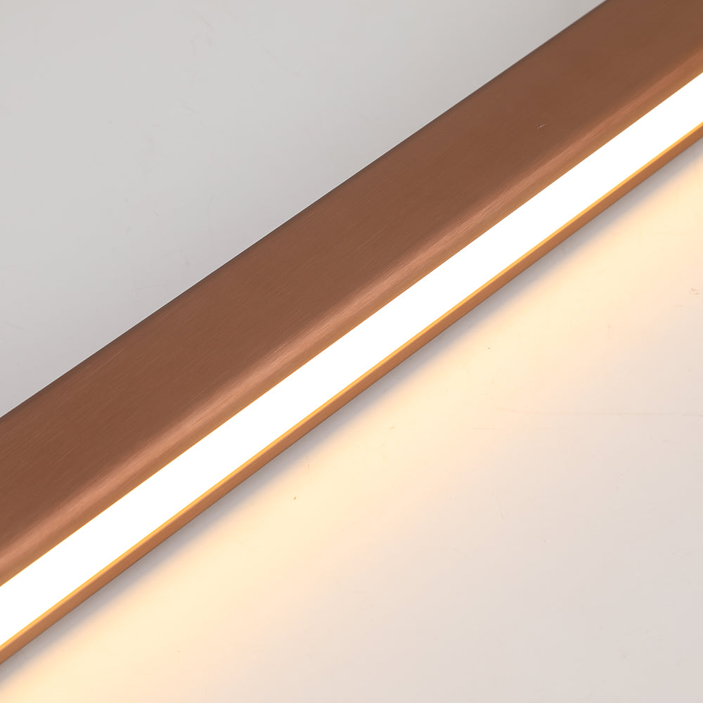 Contemporary Linear Metal Pendant Light – Black/Brown LED Ceiling Lamp