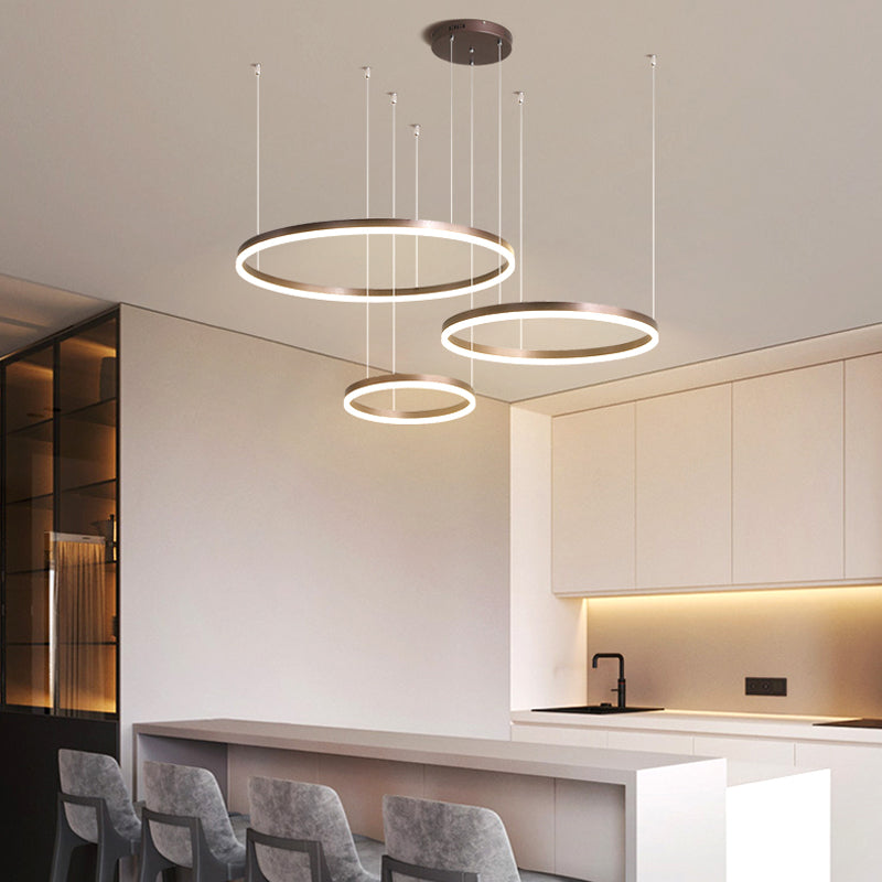 Indoor Metal Pendant Lamp – Sleek Tir-Circle Design with Adjustable Cord