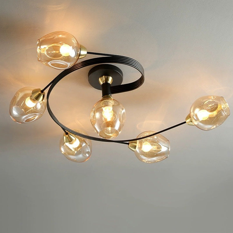 Stylish Glass Ceiling Fixture – Flush Mount Ceiling Light