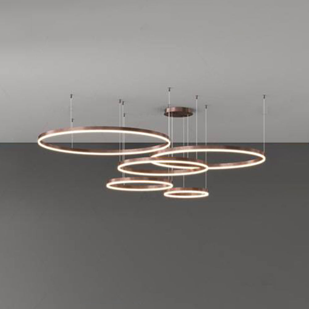 Indoor Metal Pendant Lamp – Sleek Tir-Circle Design with Adjustable Cord