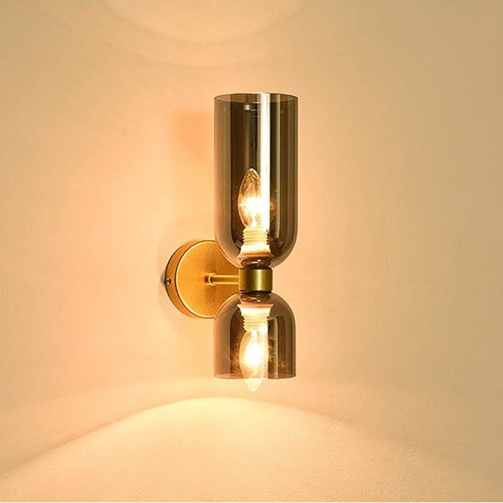 Modern Glass Wall Lamp with Dual LED Heads