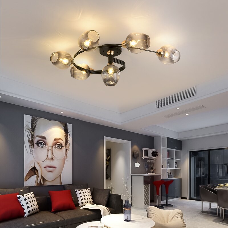 Stylish Glass Ceiling Fixture – Flush Mount Ceiling Light