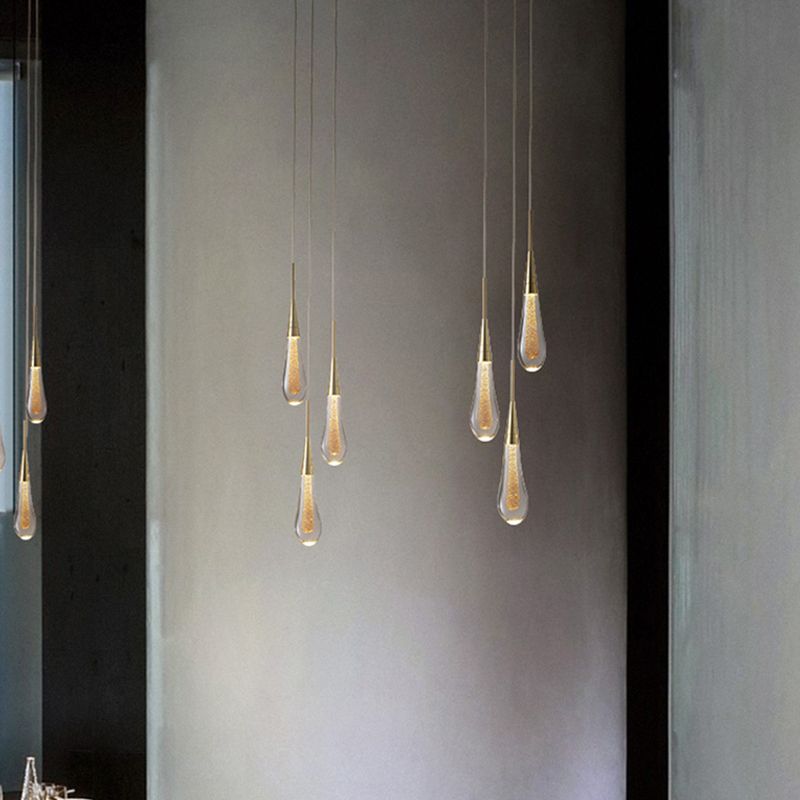 Gold Teardrop Pendant Lamp – Modern Indoor Ceiling Lights