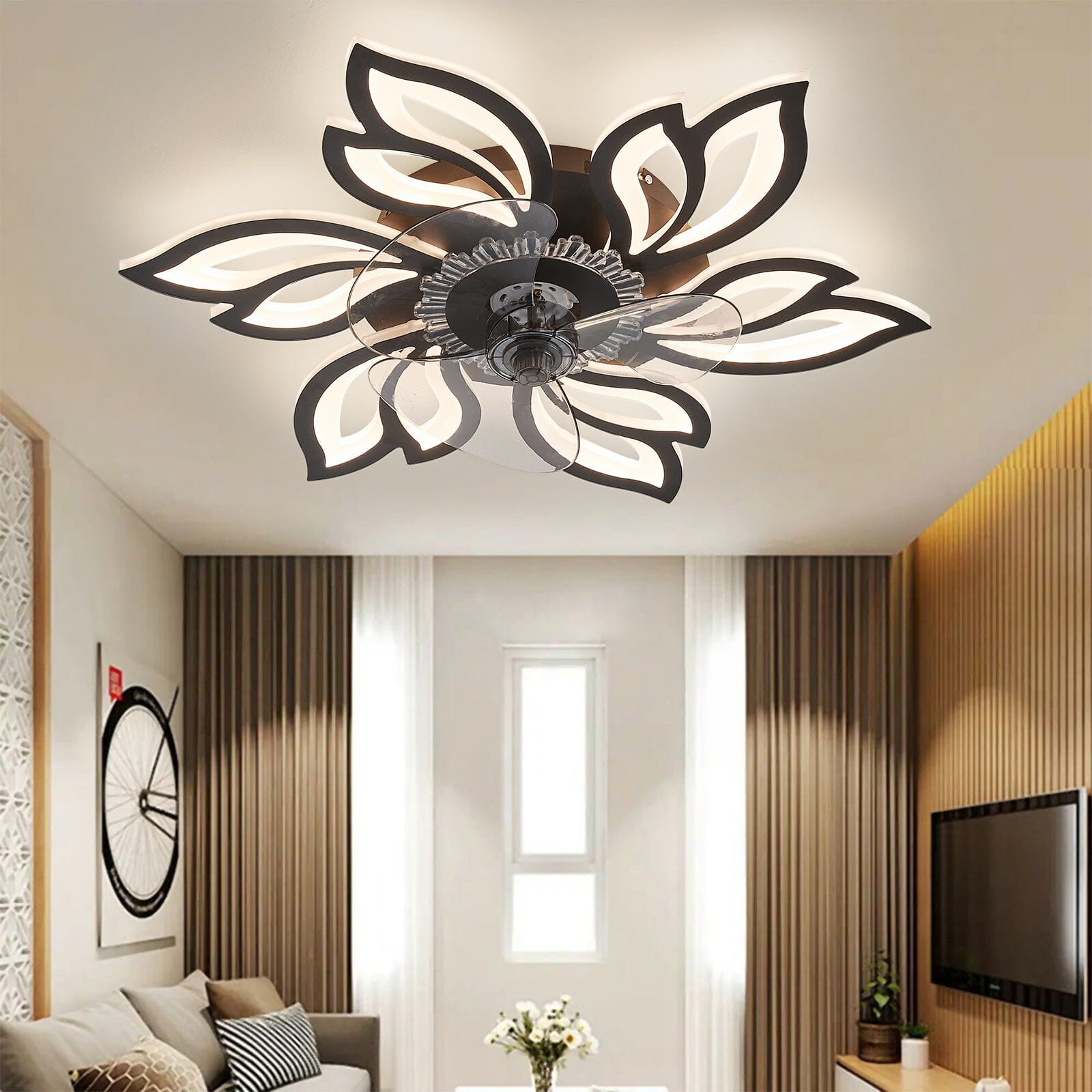 Floral Design 65cm Ceiling Fan with Soft LED Light