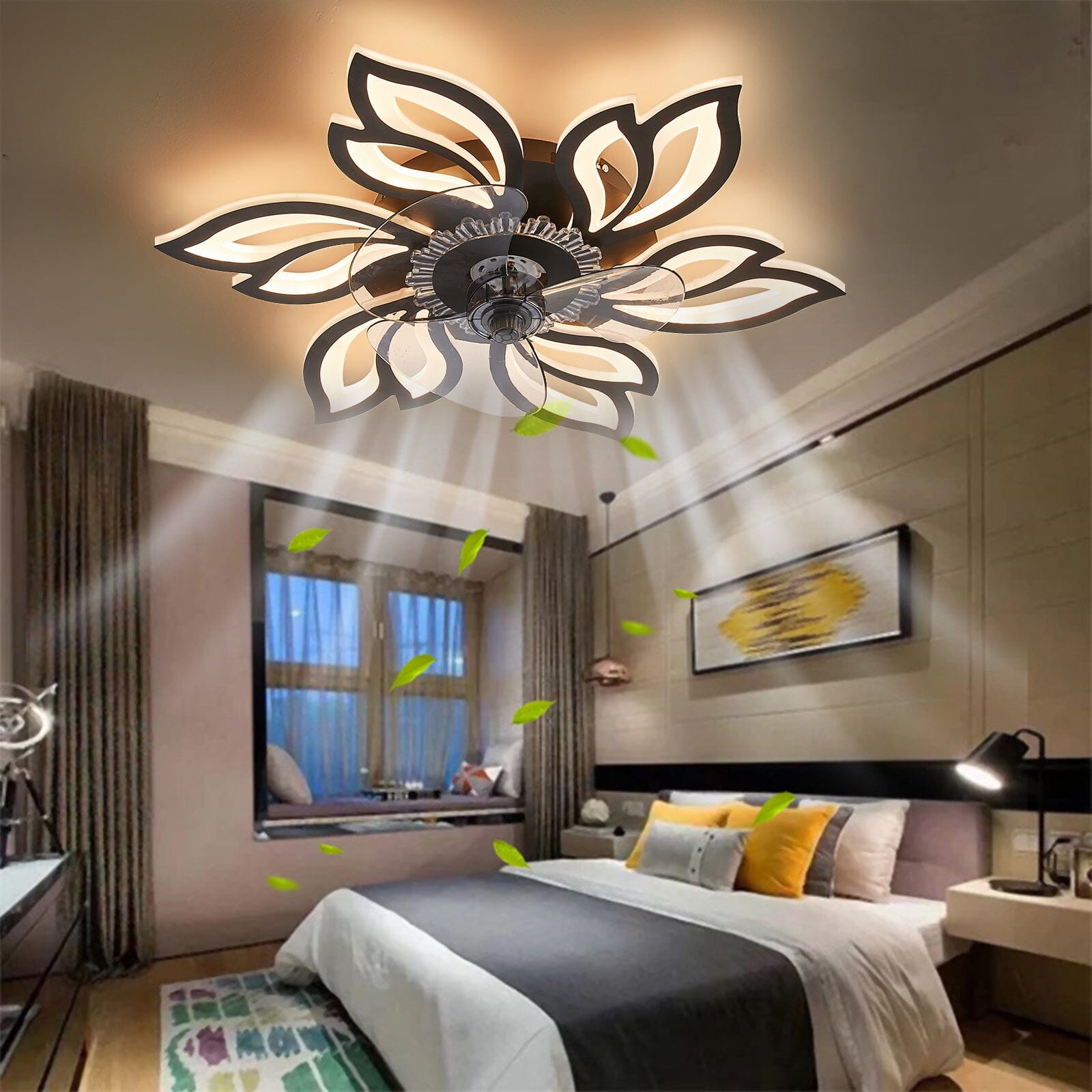 Floral Design 65cm Ceiling Fan with Soft LED Light