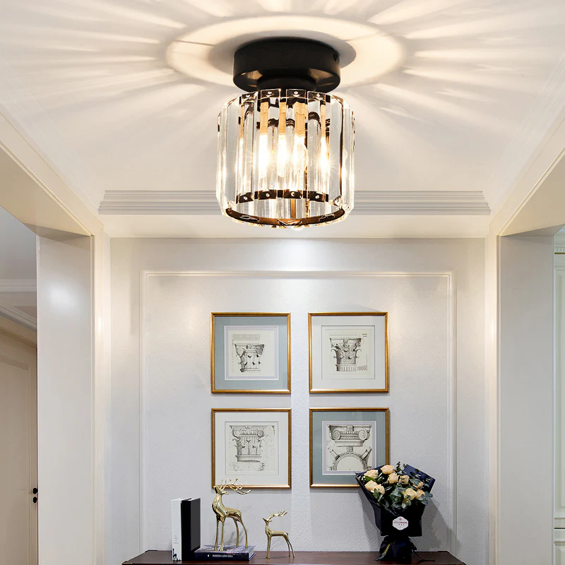 Modern Flush Mount Ceiling Light – 1-Light Hallway Fixture