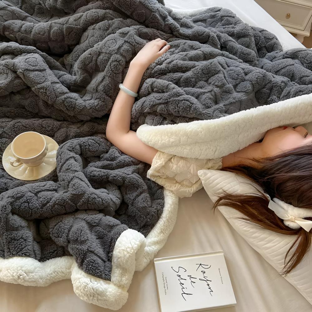 Ultra-Soft Sherpa Fleece Blanket – Cloud Warmth Cozy Comfort Throw - Atelier Dubois Paris
