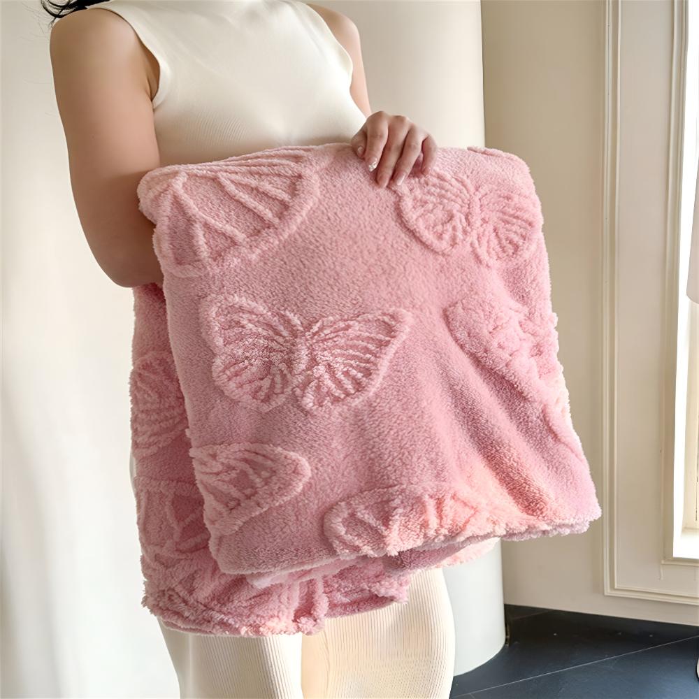 Soft Butterfly Pattern Flannel Blanket