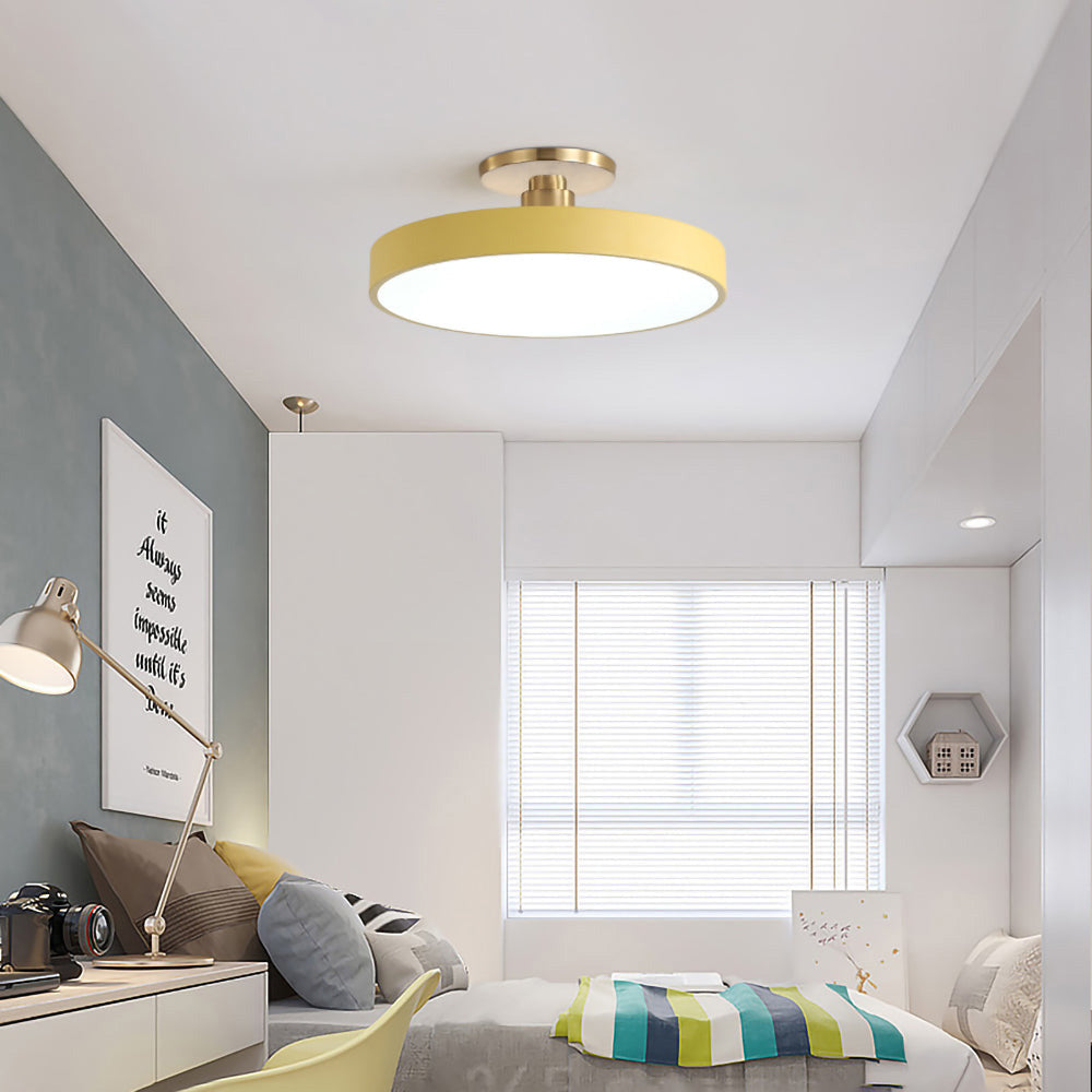 Modern Circular LED Ceiling Lamp – Semi-Flush Design - Atelier Dubois Paris