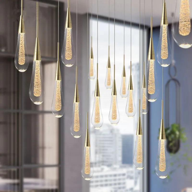 Gold Teardrop Pendant Lamp – Modern Indoor Ceiling Lights