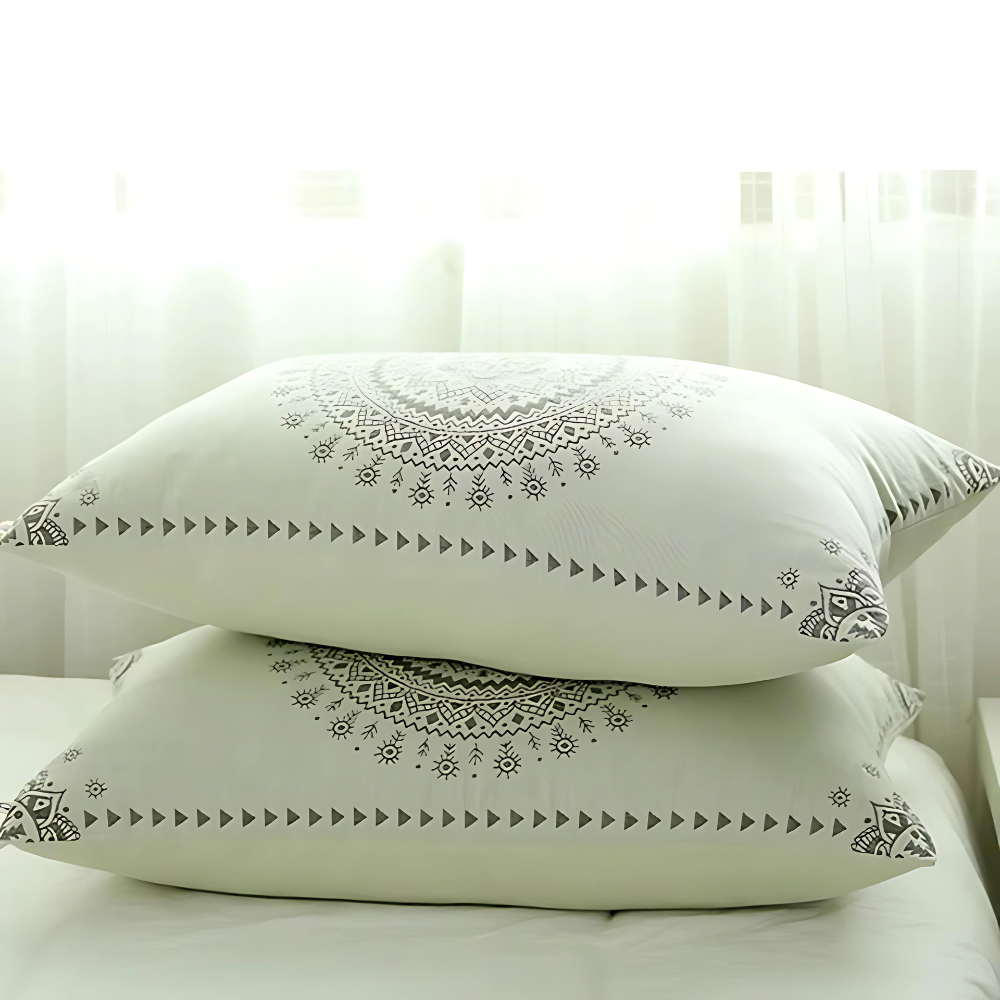 Luxury Cotton Gauze Pillowcases – Mandala Pattern (Set of 2)