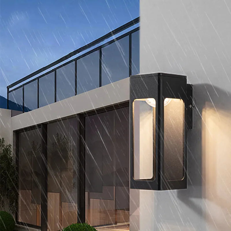 Minimalist Geometric Outdoor Wall Light – LED Metal Fixture