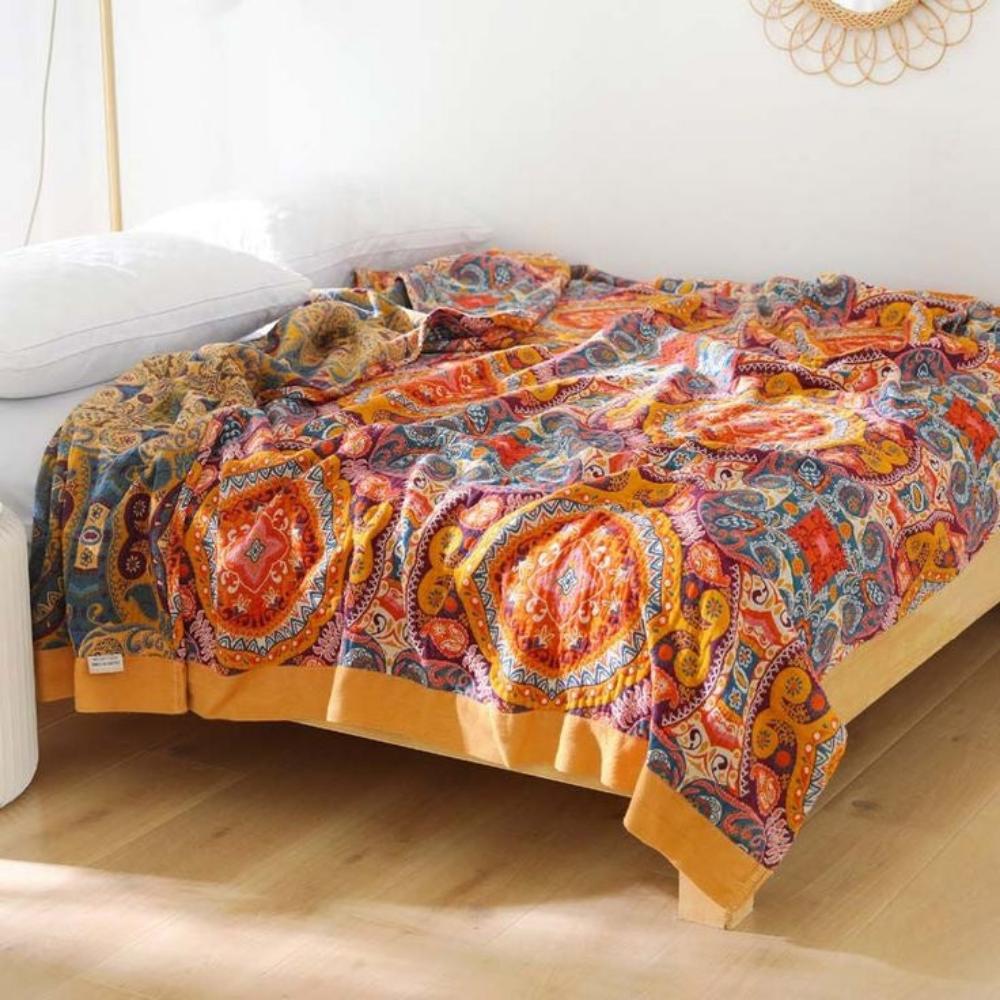 Boho-Inspired Reversible Throw Blanket
