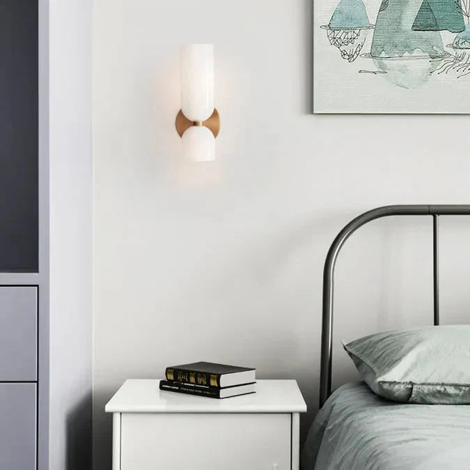 Modern Glass Wall Lamp with Dual LED Heads