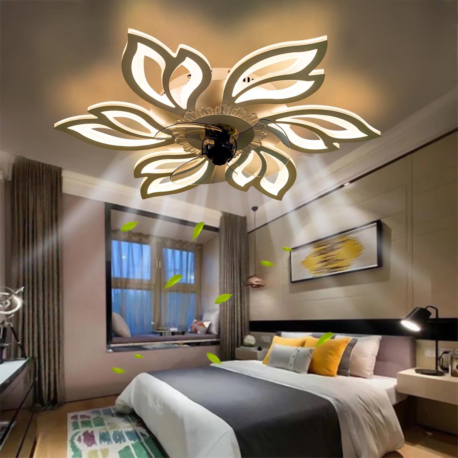 Floral Design 65cm Ceiling Fan with Soft LED Light
