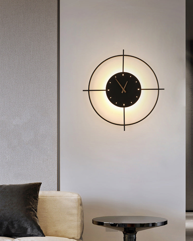 Modern Wall Lamp with Integrated Clock – Functional & Artistic LED Home Decoration