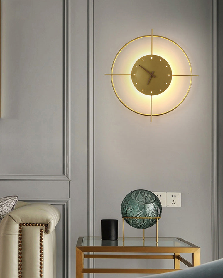 Modern Wall Lamp with Integrated Clock – Functional & Artistic LED Home Decoration