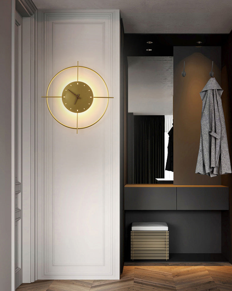 Modern Wall Lamp with Integrated Clock – Functional & Artistic LED Home Decoration