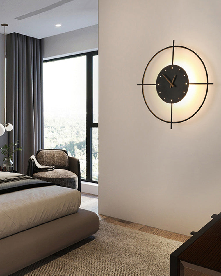 Modern Wall Lamp with Integrated Clock – Functional & Artistic LED Home Decoration