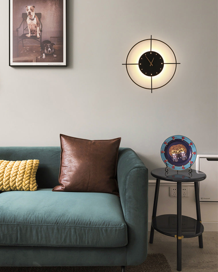 Modern Wall Lamp with Integrated Clock – Functional & Artistic LED Home Decoration
