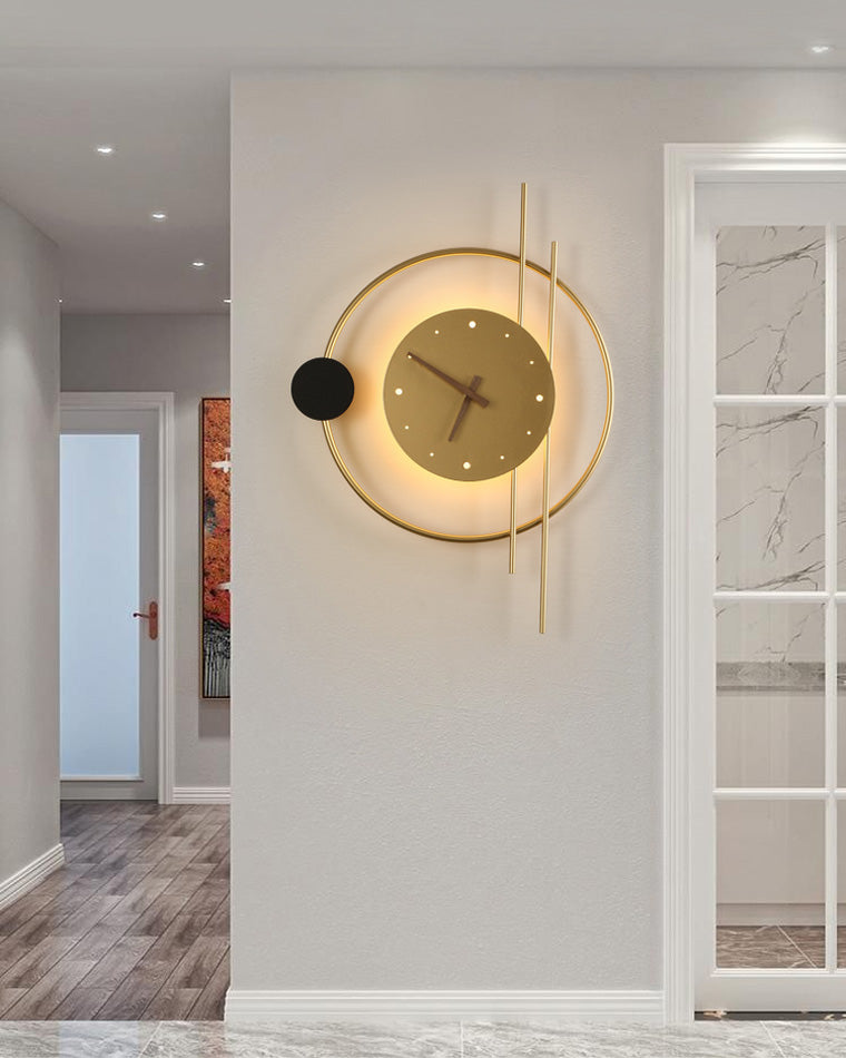 Modern Wall Lamp with Integrated Clock – Functional & Artistic LED Home Decoration