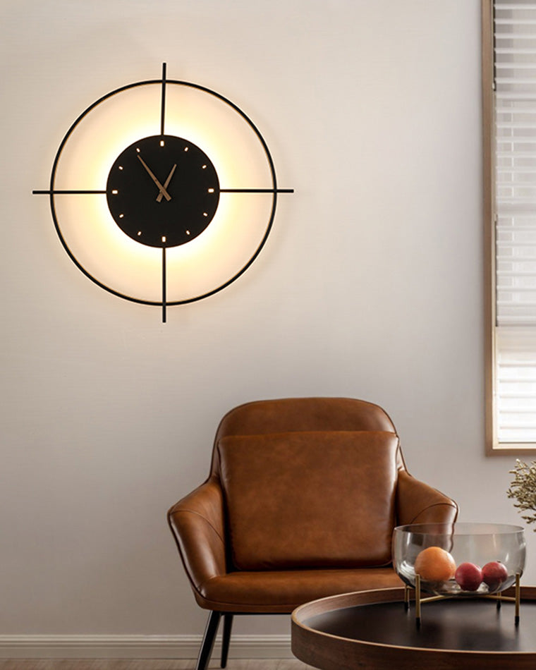 Modern Wall Lamp with Integrated Clock – Functional & Artistic LED Home Decoration