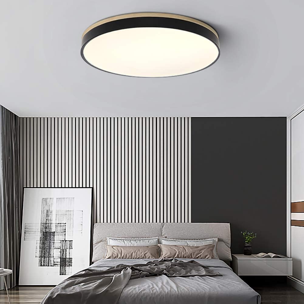 Stylish Wood Ceiling Light with Recessed LED Illumination