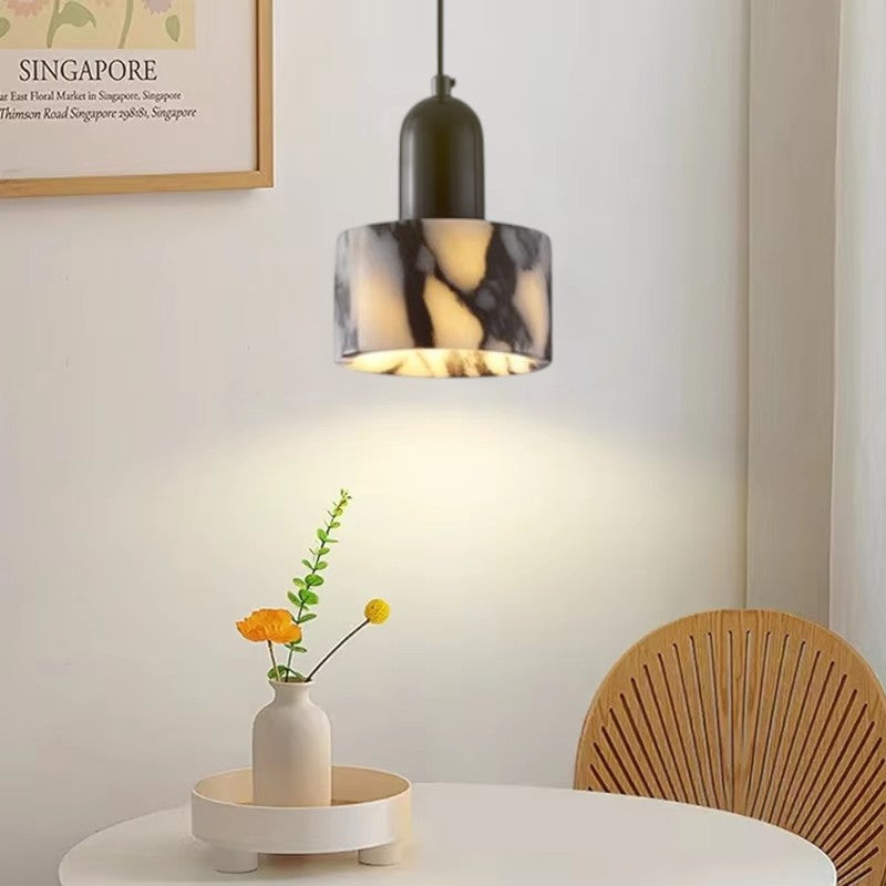 Sleek Black Marble Pendant Light | Timeless Design