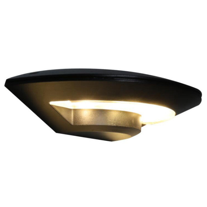 UFO Style Outdoor Wall Lamp – Sleek Black Metal LED Lighting Fixture