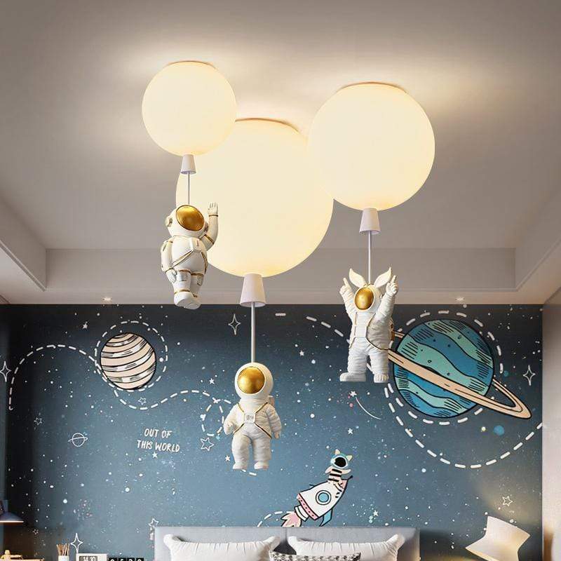 Astronaut Balloon Flush Mount Ceiling Light – Kids’ Room Lighting