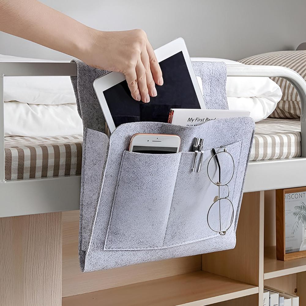 Multi-Pocket Bedside Organizer | Functional Nightstand Storage