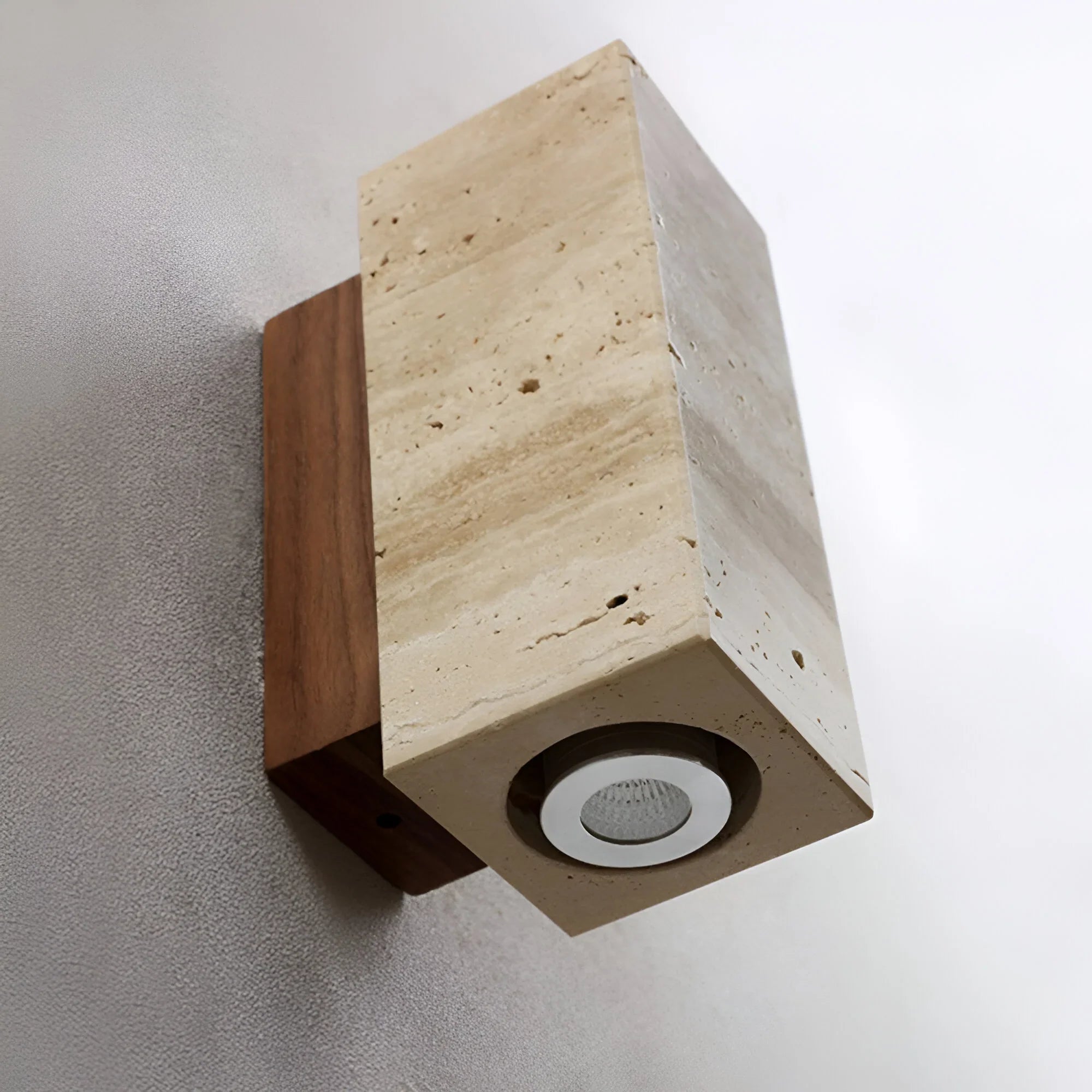 Travertine Wall Sconce – Natural Stone Light Fixture for Hallway or Bedroom