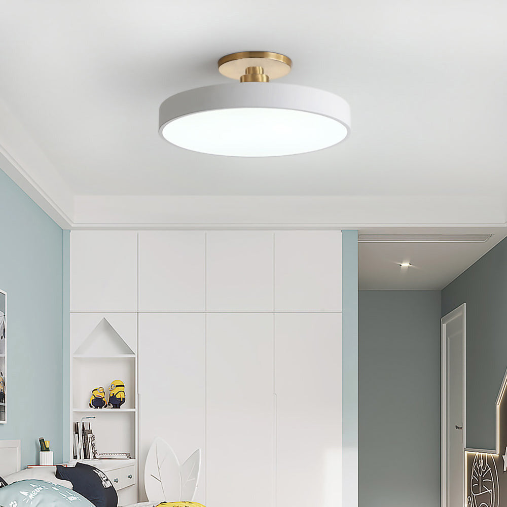 Modern Circular LED Ceiling Lamp – Semi-Flush Design - Atelier Dubois Paris