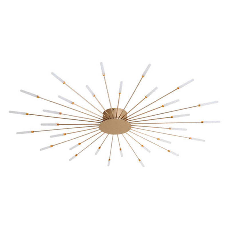 Fireworks Flush-Mount Ceiling Light – Black & Gold Modern Fixture