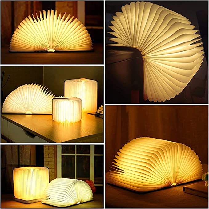 Wooden Enchanted Book Desk Lamp | Table Lamp