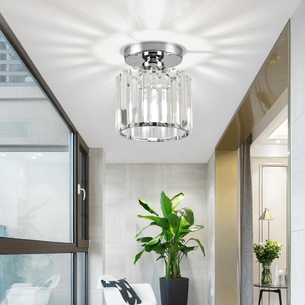 Modern Flush Mount Ceiling Light – 1-Light Hallway Fixture