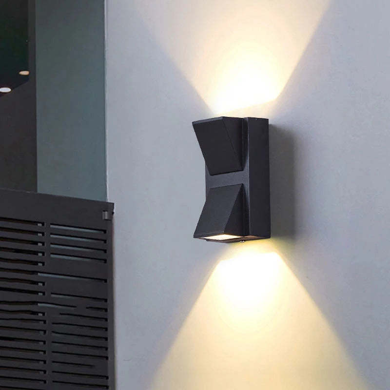 Contemporary Black Metal LED Outdoor Wall Light