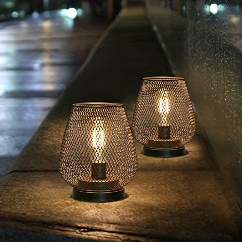 Cordless Black Metal Cage Table Lamp | Battery Powered | Indoor Use