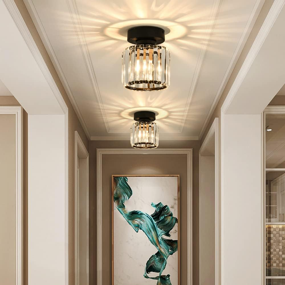 Modern Flush Mount Ceiling Light – 1-Light Hallway Fixture