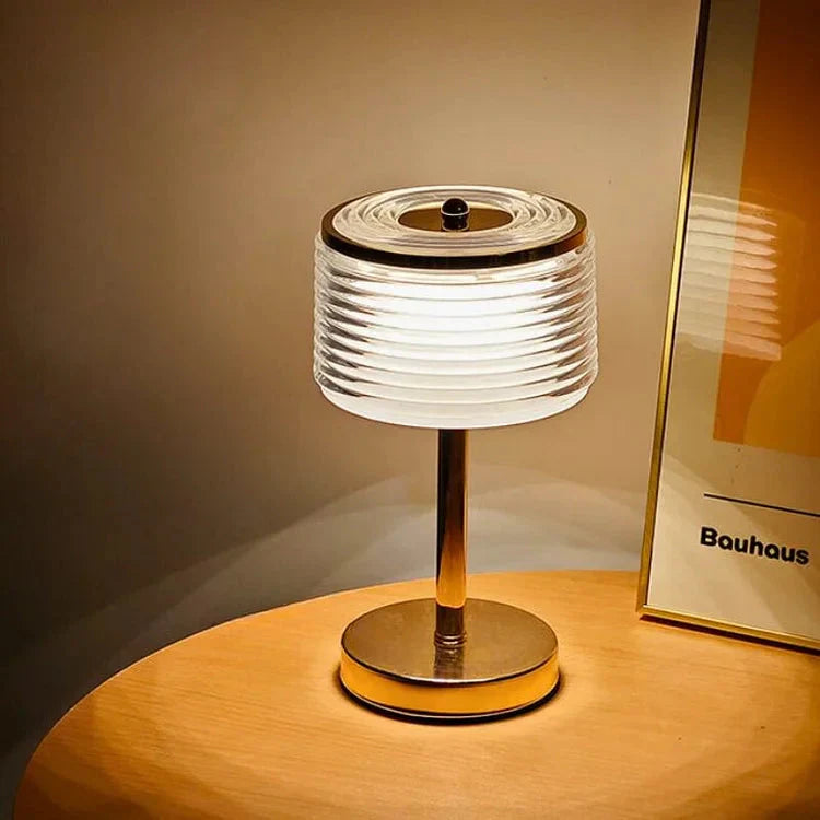 Minimalist LED Crystal Ring Desk Lamp | Bedroom Light