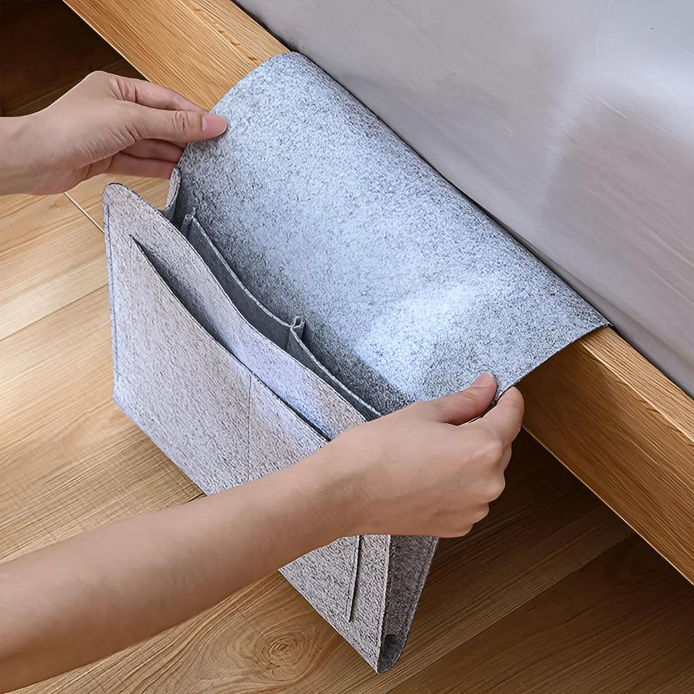 Multi-Pocket Bedside Organizer | Functional Nightstand Storage