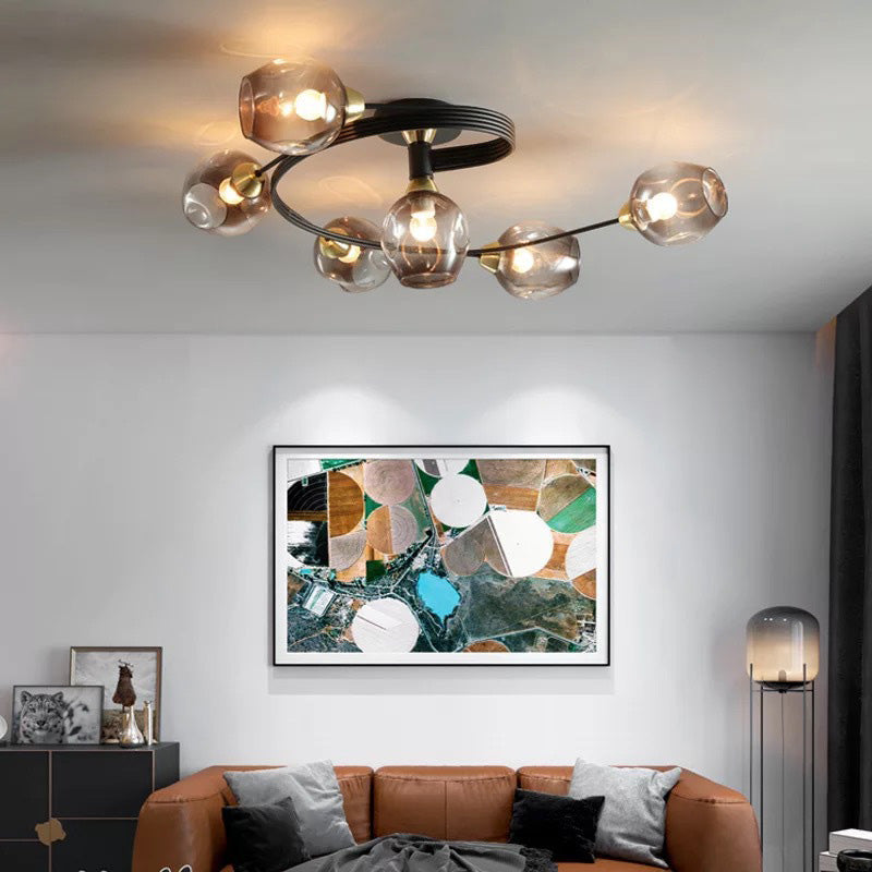 Stylish Glass Ceiling Fixture – Flush Mount Ceiling Light