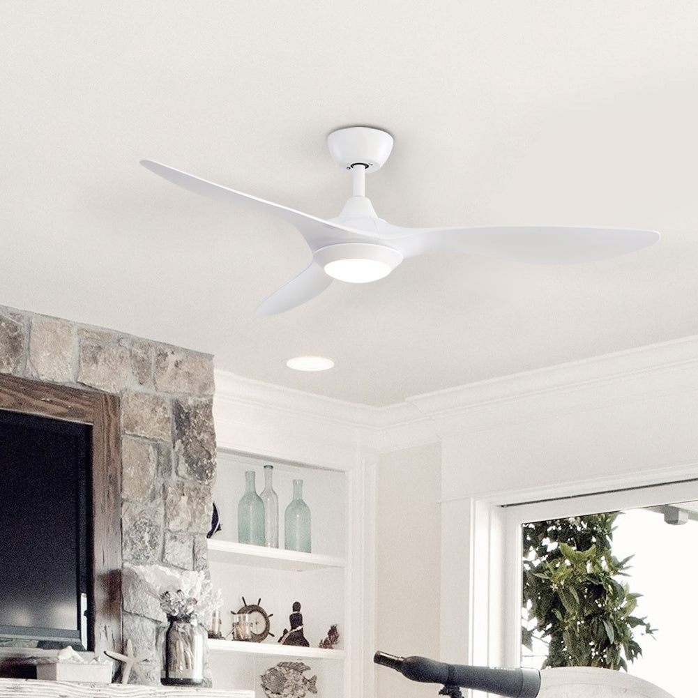 Multi-Speed 52" Reversible Ceiling Fan with Light, Remote Control & Timer - Atelier Dubois Paris
