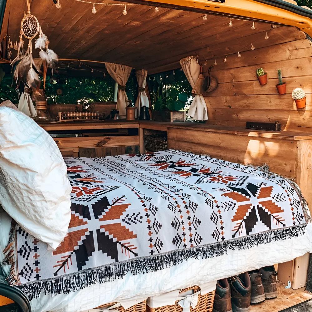 Patterned Boho Picnic Mat – Moroccan Style Outdoor Blanket