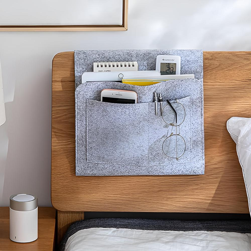 Multi-Pocket Bedside Organizer | Functional Nightstand Storage