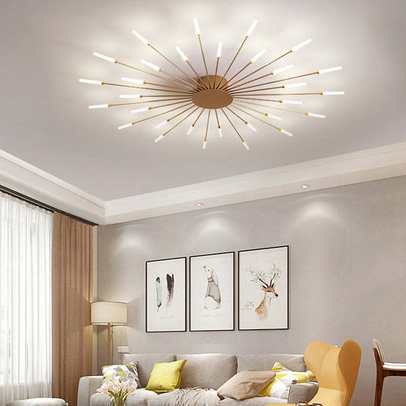 Fireworks Flush-Mount Ceiling Light – Black & Gold Modern Fixture