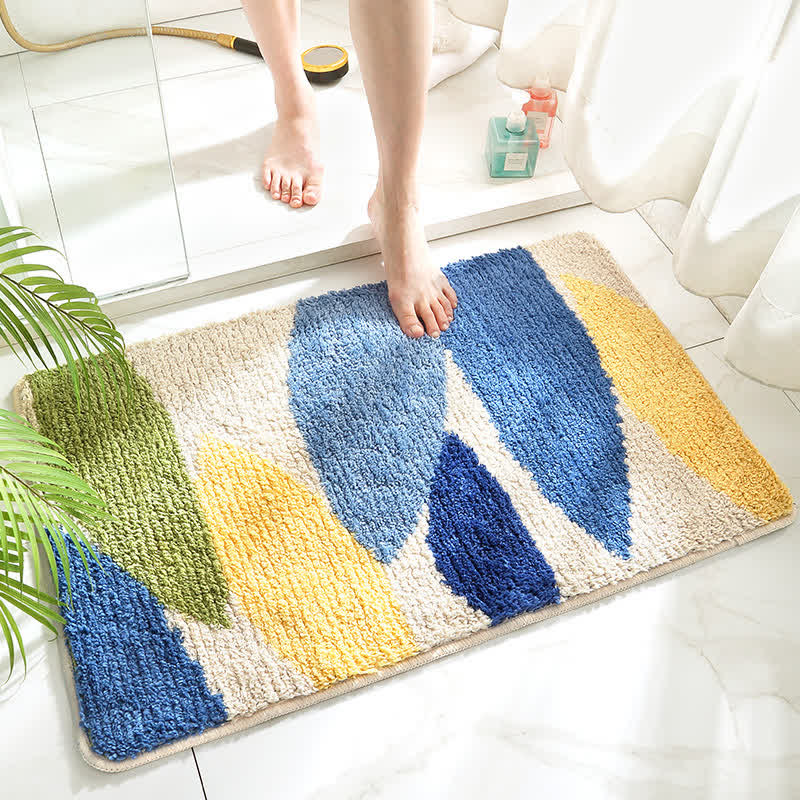 Green Leaf Printed Rug – Soft, Non-Slip Floor Mat for Home - Atelier Dubois Paris