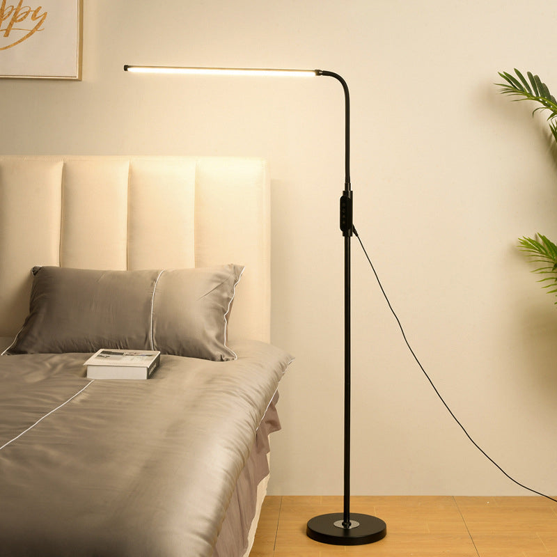 Sleek LED Floor Lamp with Movable Light Head