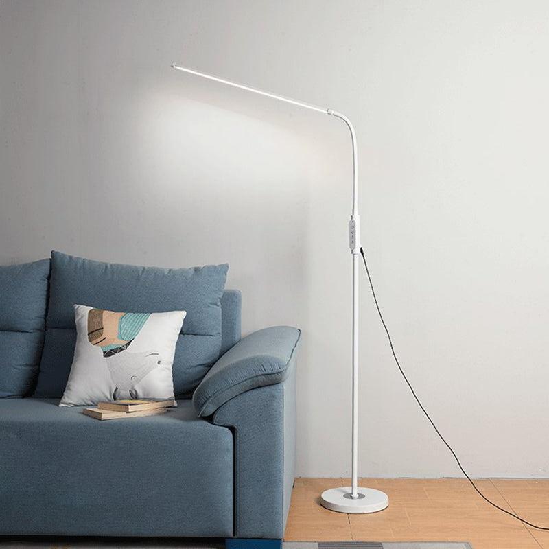 Sleek LED Floor Lamp with Movable Light Head