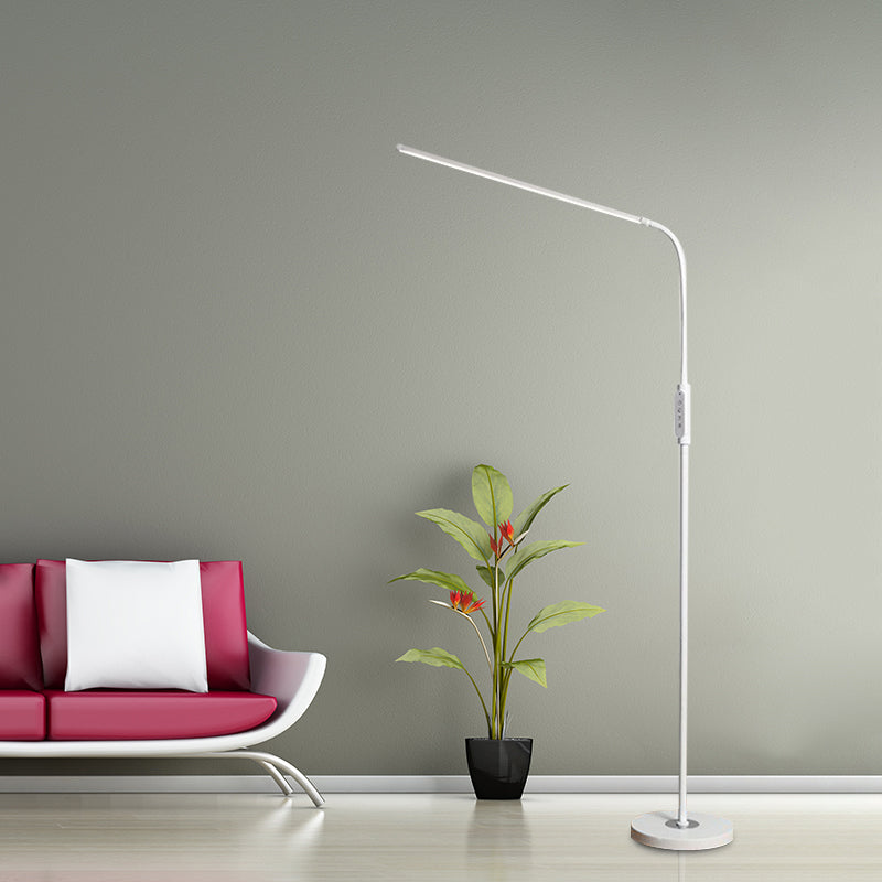 Sleek LED Floor Lamp with Movable Light Head